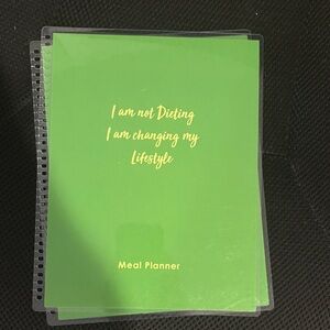 Erin Condren Green Meal Planner with Gold Text